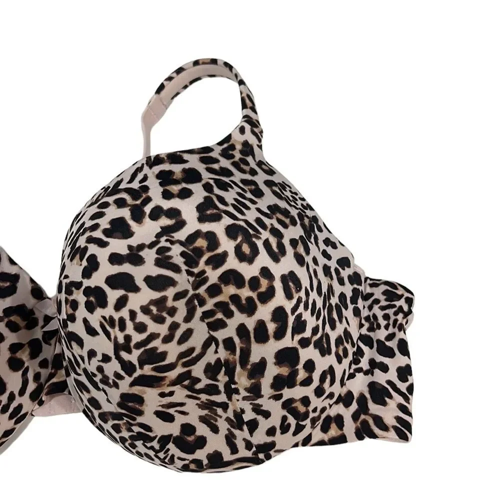 Cacique Animal Print True Embrace Demi Smooth Bra Size 46DD